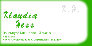 klaudia hess business card